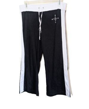 Bcbgmaxazria Capri Pant Drawstring High Rise Logo Cotton Large